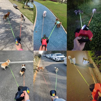 Double Laisse Rétractable Automatique 3M pour 2 Petits Chiens - 2025 - Doglovedesign : Vêtement et accessoires pour chiens