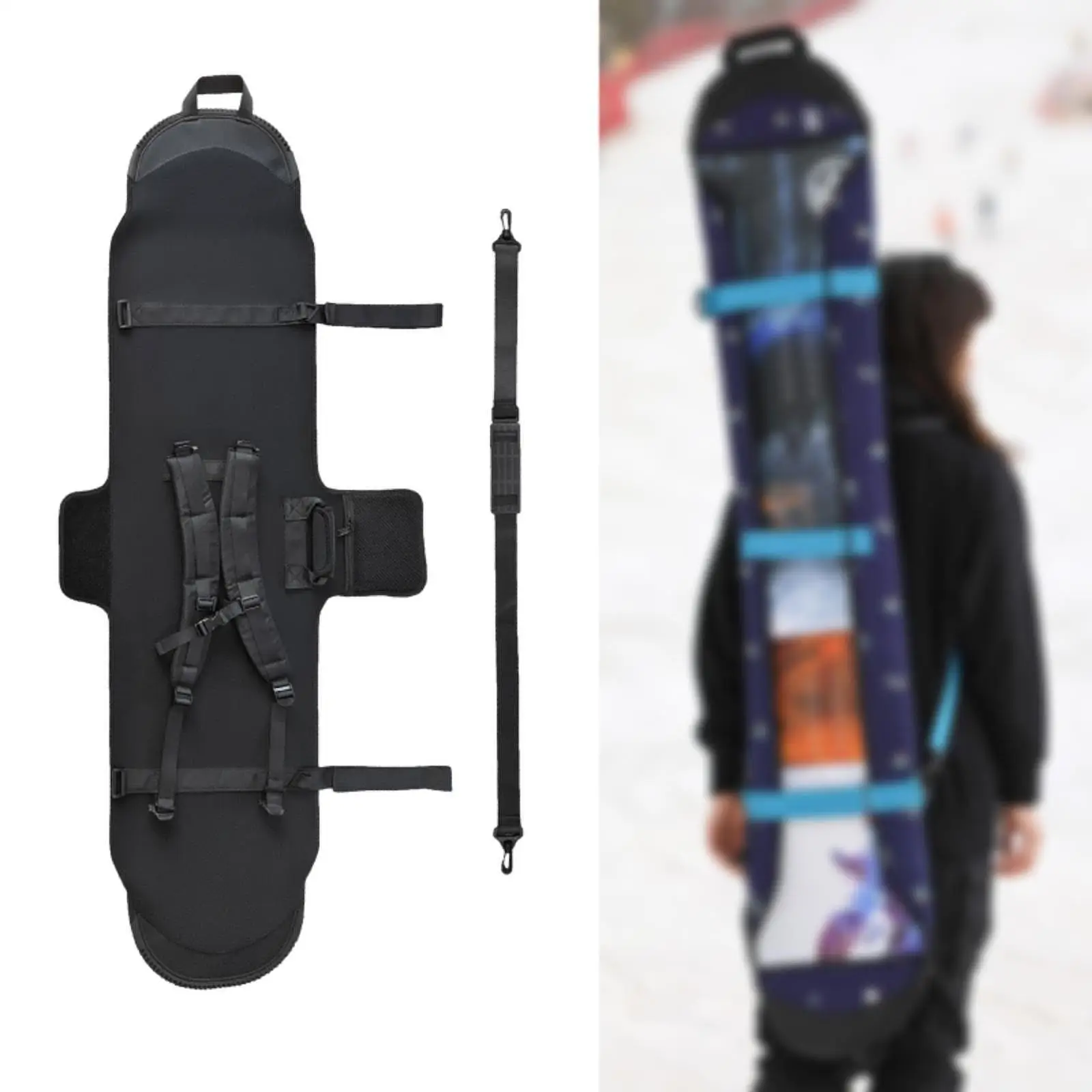 Snowboard Protection Adjustable Shoulder Strap Carry Scratch Resistant Snowboard Sleeve Snowboard Travel Bag Ski Storage Case
