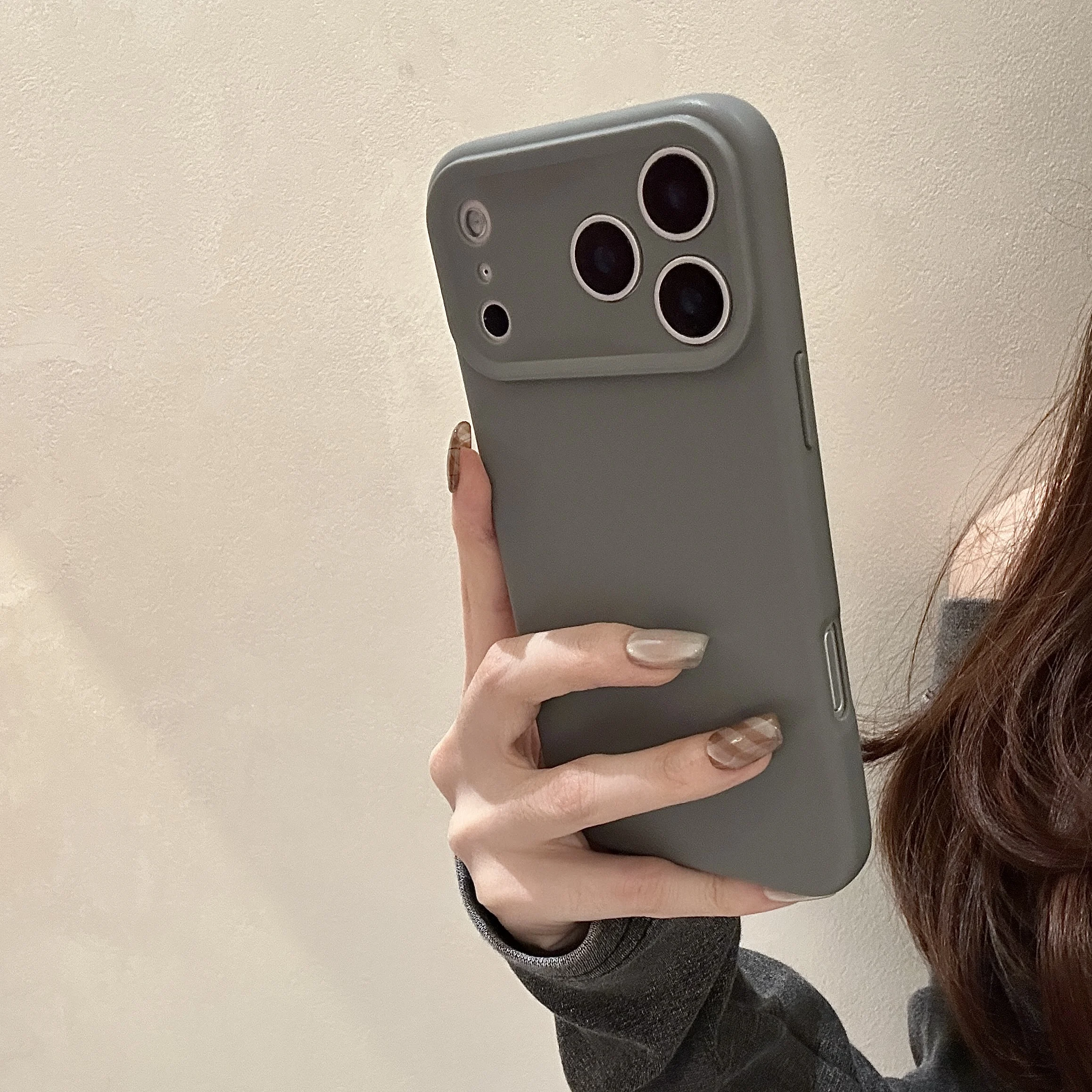 Matte Silicone Shockproof Phone Cover with Camera Protection
