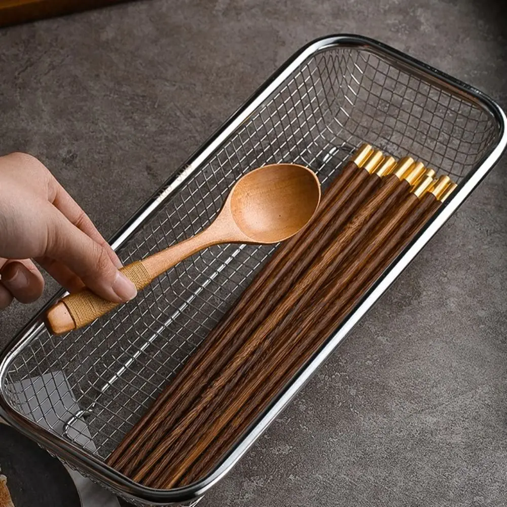 Mutifunction Chopstick Holder New Durable Large Capacity Spoon Drain Storage Box Stainless Steel Kitchen Drain Basket