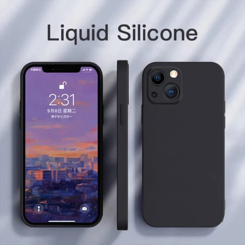 Supdeal Vloeibare siliconen hoes voor iPhone 12, [camerabescherming] [anti- vingerafdruk] [draadloos opladen], geïntegreerde microvezelhoes, 6,1 inch, paars