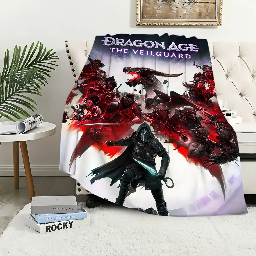 Game Dragon Age The Veilguard Blanket Plush Nap Sofa rug for Living Room Warm Office Bedroom Birthday Home Travel Kid Gifts 5