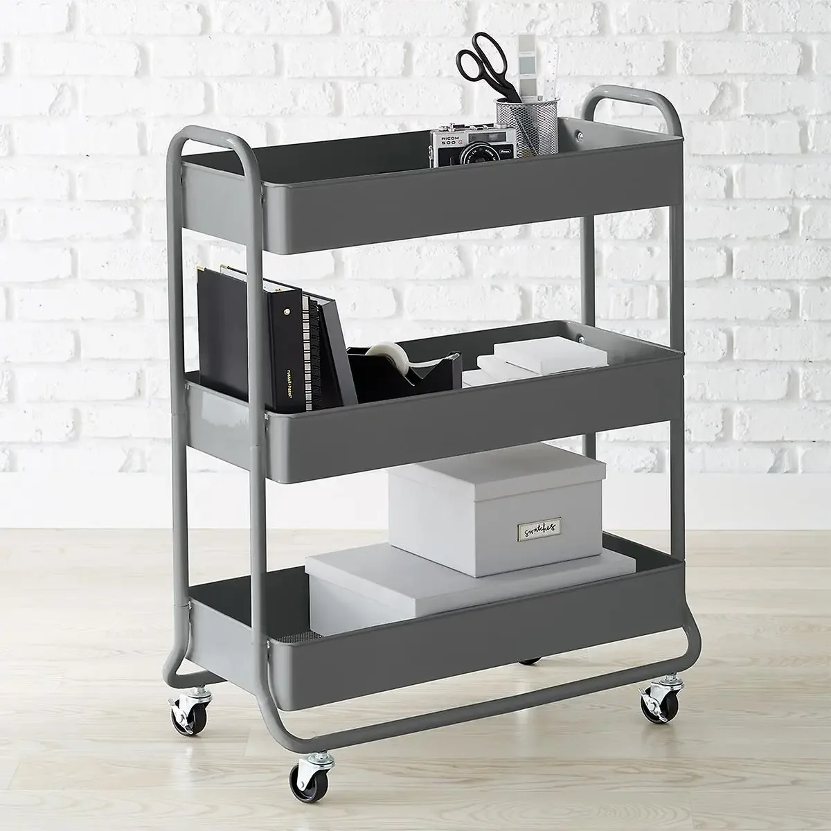 

Large 3-Tier Rolling Cart White kitchen furniture utility utility rolling