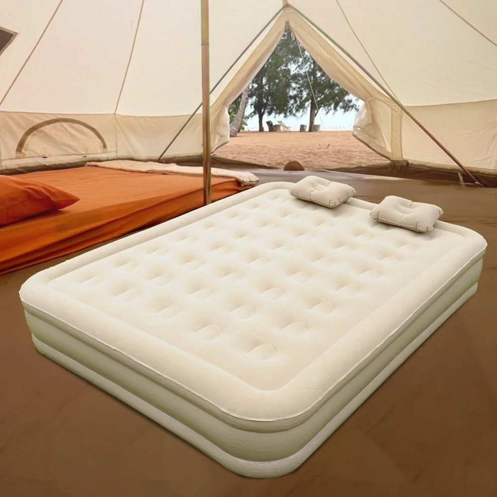 Car Travel Bed 21-Hole Foldable Air Mattress With Built-in Pump Colchon Inflable Camping Portable Outdoor Inflatable Bed