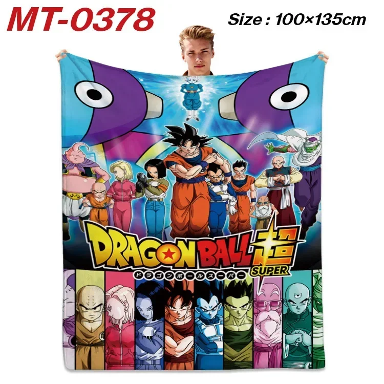 

Dragon Ball Animation Peripheral Air Conditioner Quilt Summer Cool Quilt Cartoon Full Color Printed Blanket Flannel Blanket