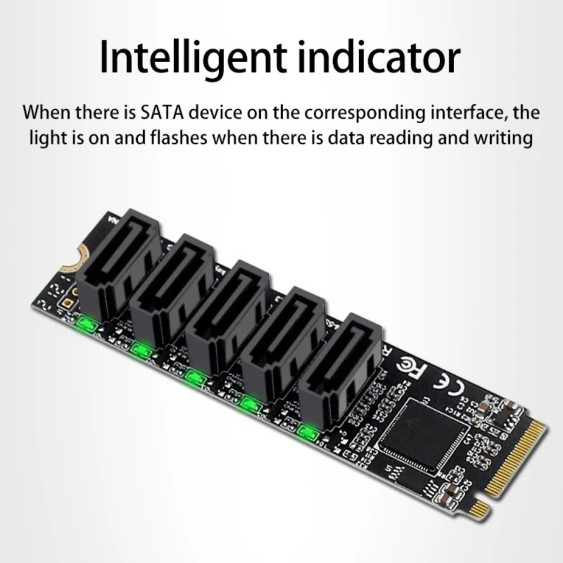 Scheda Adattatore PCIe M.2 NVMe A 6 Porte SATA 3.0 – ASM1166 Riser III