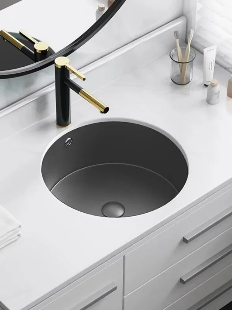 

Orange light gray gun gray ceramic sink, sink, balcony, circular size mini basin