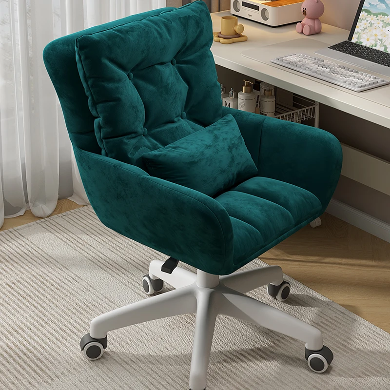 Teal Velvet Girl Office Chair Fancy Nordic Design Luxury Cheap Study Office Chair High Back Cadeiras De Escritorio Furniture