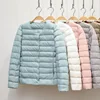 Women Liner Duck Down Jacket O-neck Variable V-neck 2022 New Female Winter Keep Warm Collarless Ultralight Quilted Puffer Coat 2