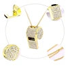 Whistle, Metal Crystal Rhinestone Whistle, Shining Whistle With Keychain For Referees, Coaches, Teachers 5