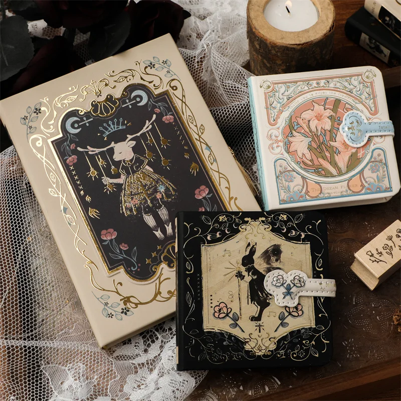 Livro de Fivela Magnética de Nota Gótica a5 Hand Ledger Alto Valor Requintada Arte Retro Pequena Personalidade Presentes Criativos Novo - Imagem 5