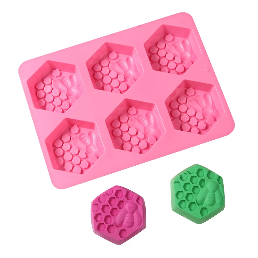 

Handmade Soap Silicone Mold 6-Piece Bee Shape Homemade Honeycomb DIY Cake s