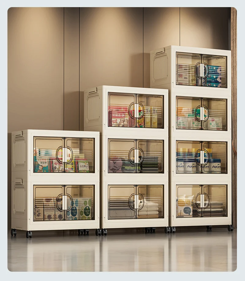 Description Picture 6 of itemFoldable Storage Box with Lid & Wheels, Toys Organizer Large Capacity Closet Clothes Container Cabinet Outdoor Car Storage Bin