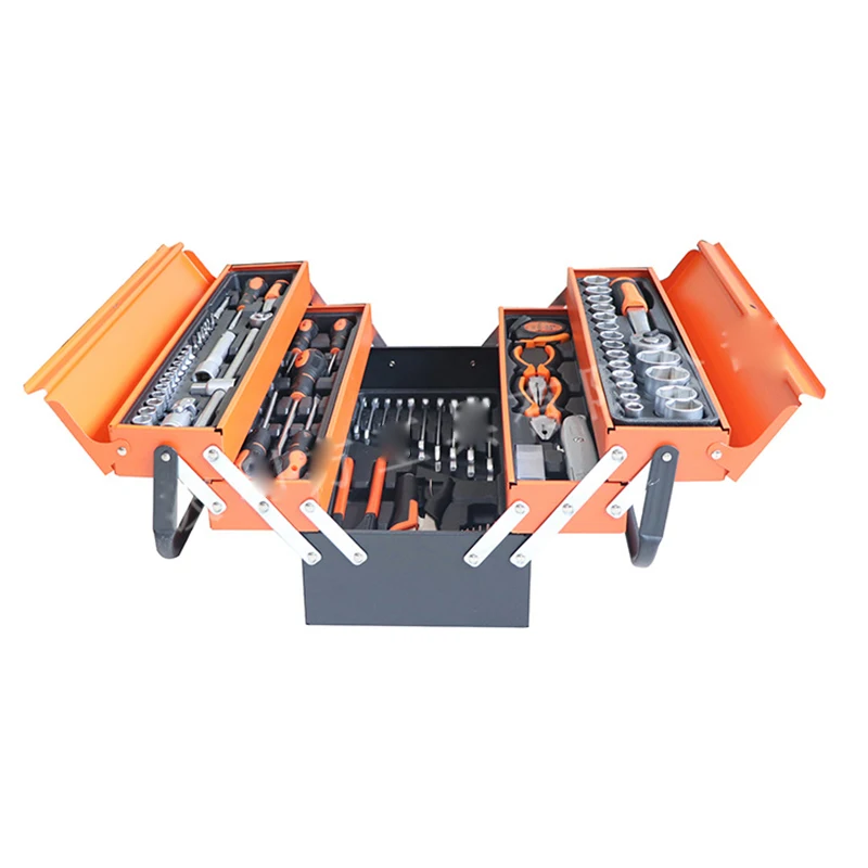 

CT128502 Multi-Function 85 Piece Set Car Repair Tool Portable Household Combination Complete Iron Sheet Foldable Manual Tool Kit