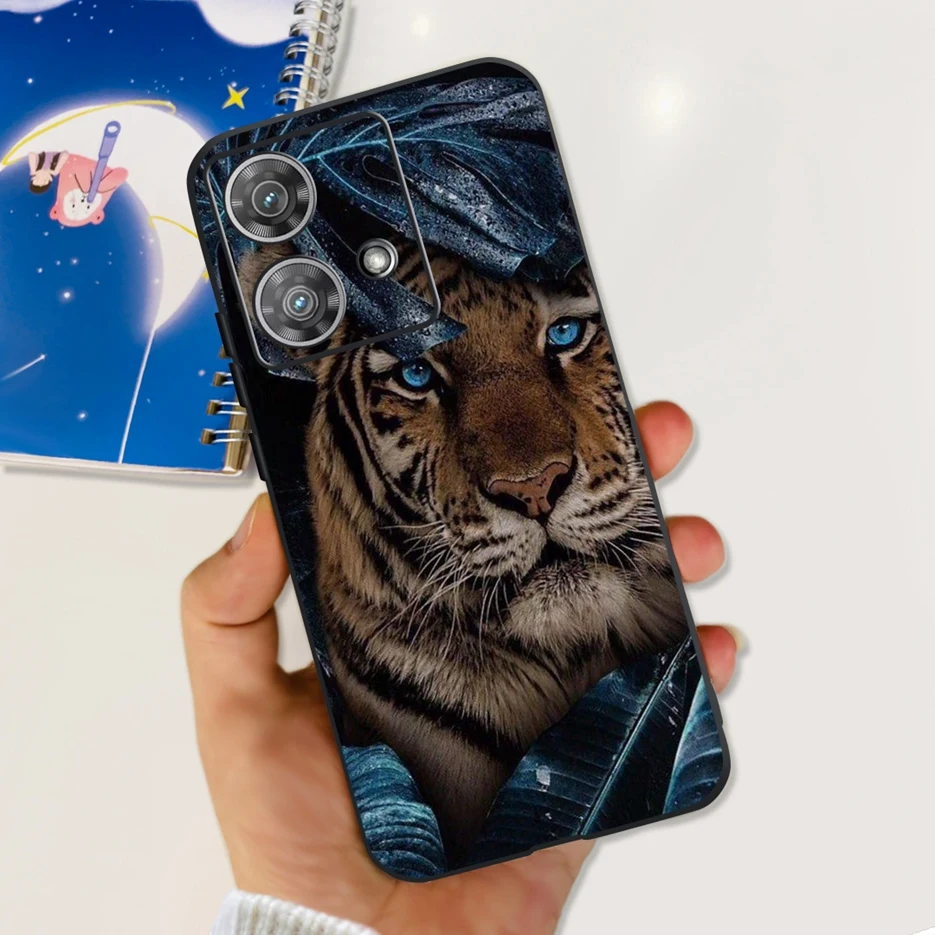 Cute Cat & Butterfly Soft Silicone Phone Case for Motorola Edge 40 Neo - Stylish Protective Back Cover