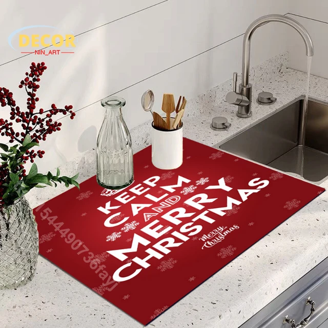 Red Retro Dish Drying Mat for Kitchen Microfiber Absorbent Dish Draining Mat  Small Kitchen Drying Mats Heat Resistant Drying Pad - AliExpress