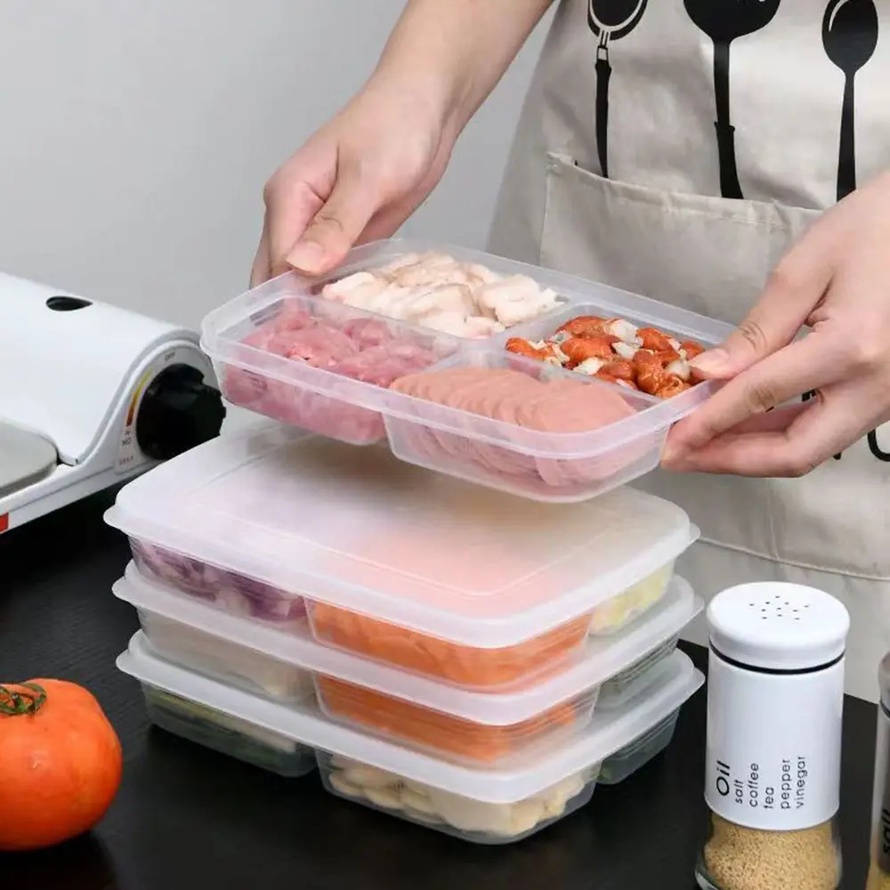 Fridge Food Storage Crisper Kitchen Fooding Sorting Sealed Box Fruit Vegetable Preservation Frozen Meat Fresh Divided Organizer