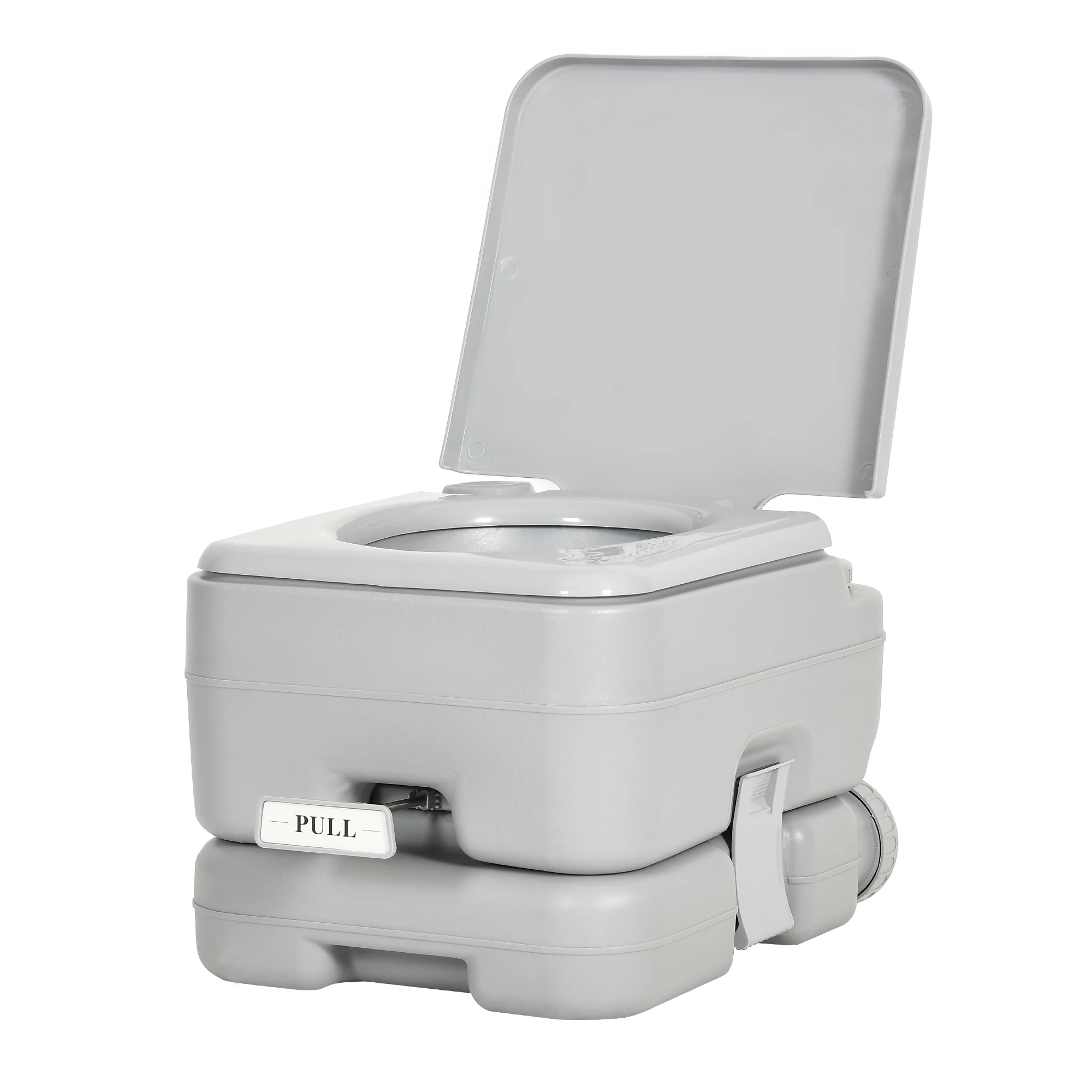 3.17 Gallon Portable Toilet with Leak-Proof Seal, RV Toilet Porta Potty with Flush Pump for Camping, Gray
