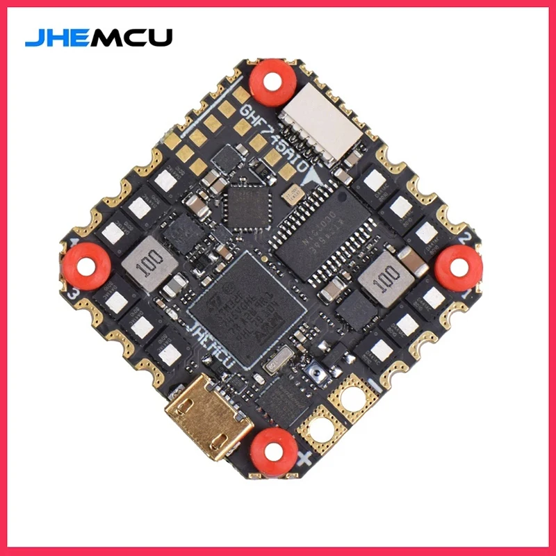 

JHEMCU GHF745AIO MPU6000 F745 Flight Controller BLHELI32 G071 40A / 50A 4in1 ESC 25.5X25.5mm 3-6S for FPV Freestyle Drone