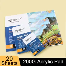 

Giorgione A3/A4/A5 Premium Acrylic Pad 20 Sheets Painting & Drawing Pad with Thick 200G Paper for Acrylic Oil Painting & Drawing