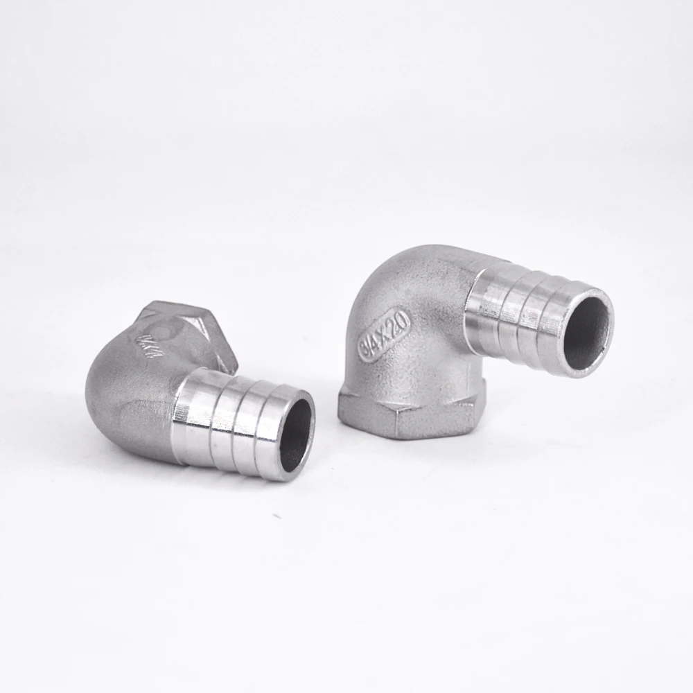 

1/2" 3/4" 1" BSPT Female x 15 20 25 32mm Hose Barb Hosetail Elbow 90 Degree Connector Coupler 304 Stainless Water Gas Fuel Oil