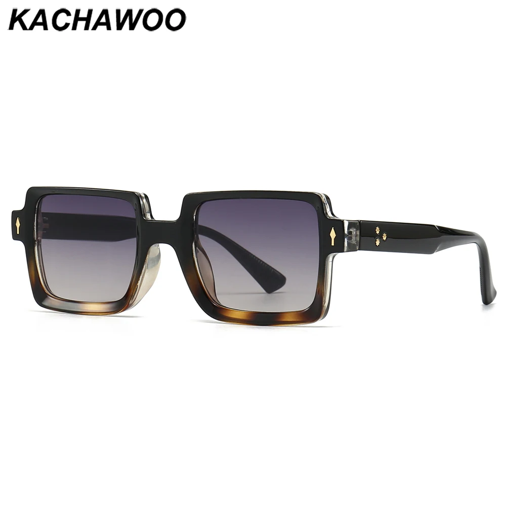 

Kachawoo fashion sunglasses men rivets uv400 square frame for women unisex decoration European style black brown white drop ship