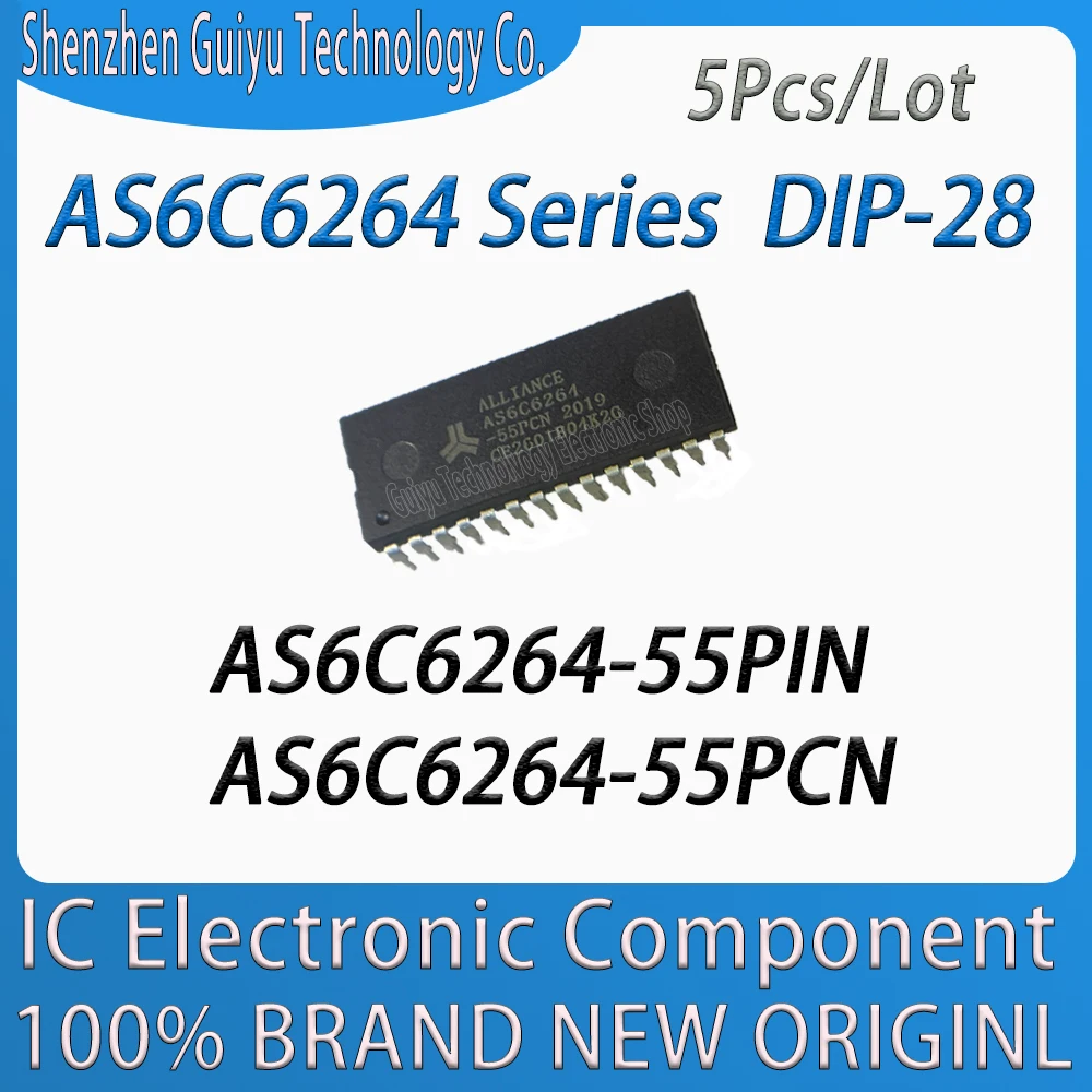 

5Pcs/Lot AS6C6264-55PIN AS6C6264-55PCN AS6C6264 DIP-28 IC Chip