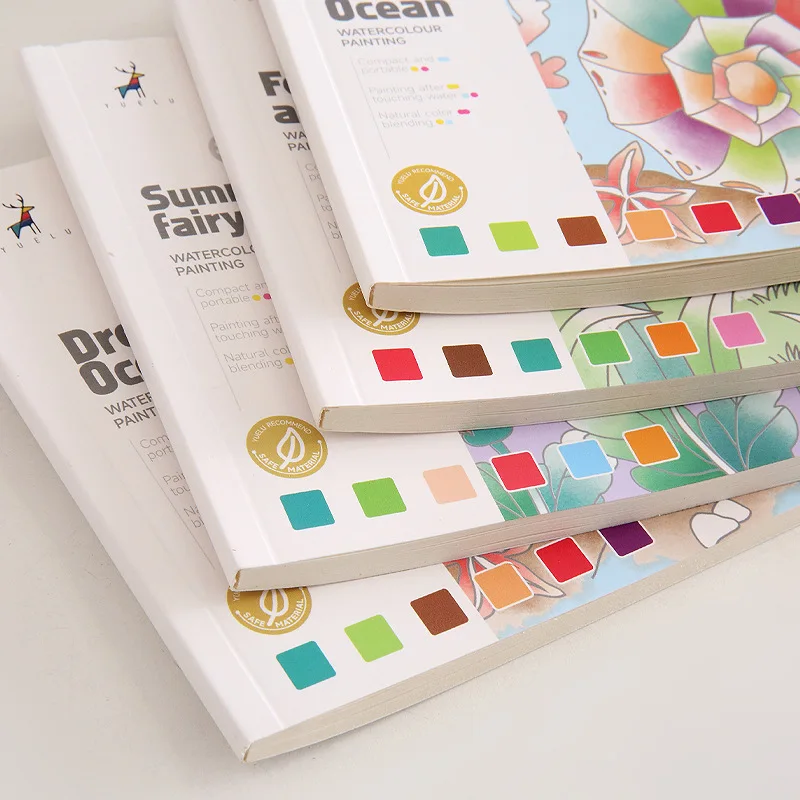 20Sheets Kids Gouache Graffiti Watercolor Painting Book Portable Pigment Paint by Water Drawing Picture Children DIY Draw Toys 5