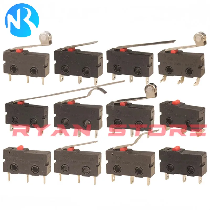 5-Pack New Micro Roller Lever Arm Limit Switches - Normally Open/Close, 5A 125V/250V