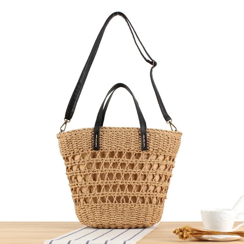

Hollow out handbag woven retro beach beach beach vacation one shoulder versatile fashion crossbody bag