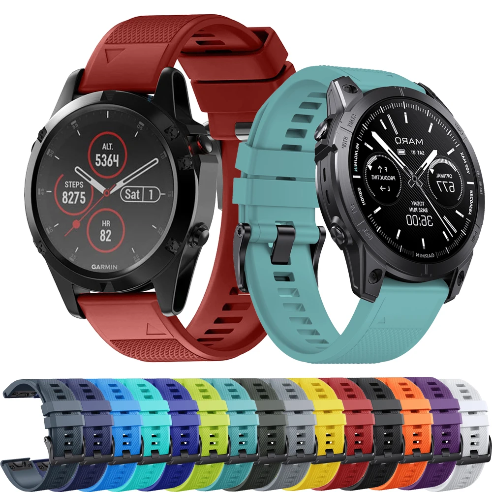 

Ремешок силиконовый для Garmin Fenix7X 7 Fenix6X 6 Pro 5X 5 Plus 22 26 мм, быстросъемный браслет Forerunner 945