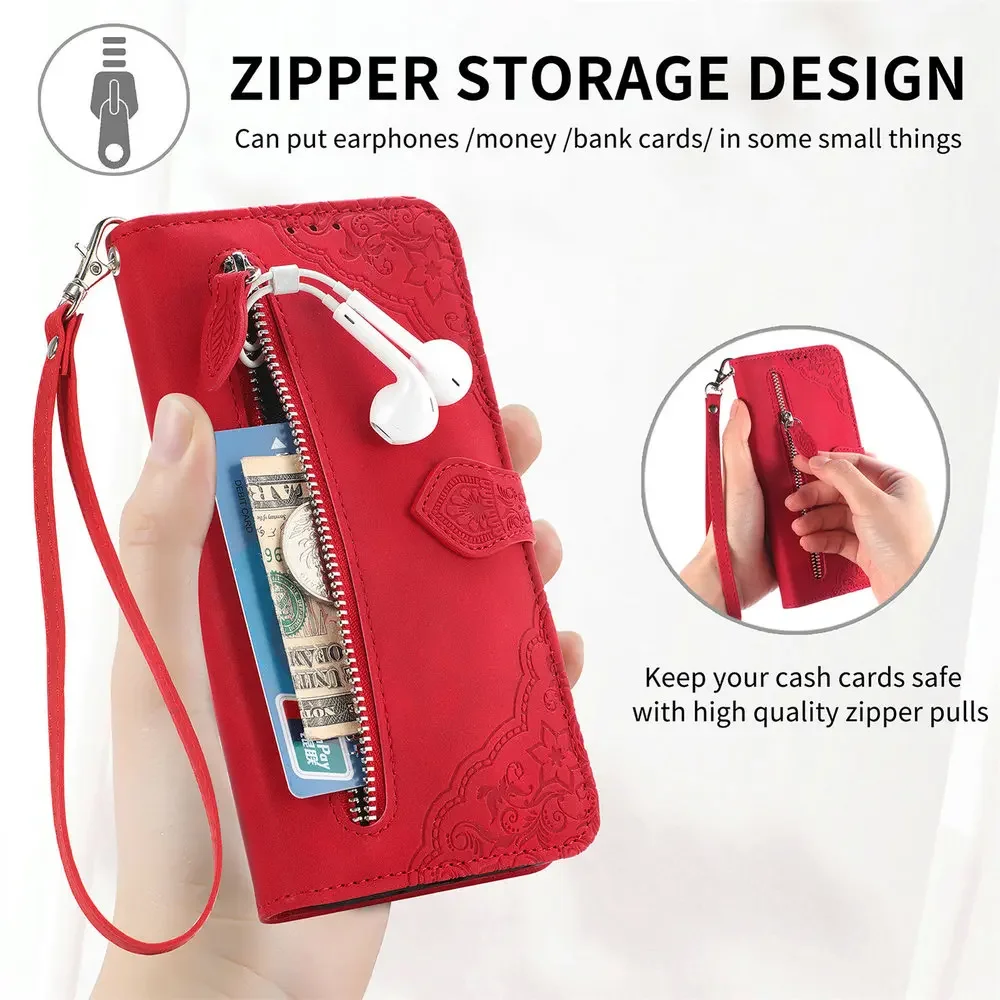 Crossbody Zipper Wallet Card Flip Case for iPhone 17 Air 16E 15 Pro Max 11 12 13 14 Plus 16 E 5G 2025 Leather Cover Book Funda — view 2