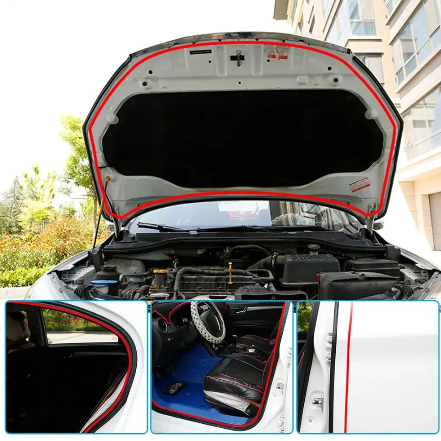 2m Car Interior Accessories Auto 3 Layer Sound Insulation Sealing Stickers Car Door Rubber Seal Strips Door Trunk Weatherstrip