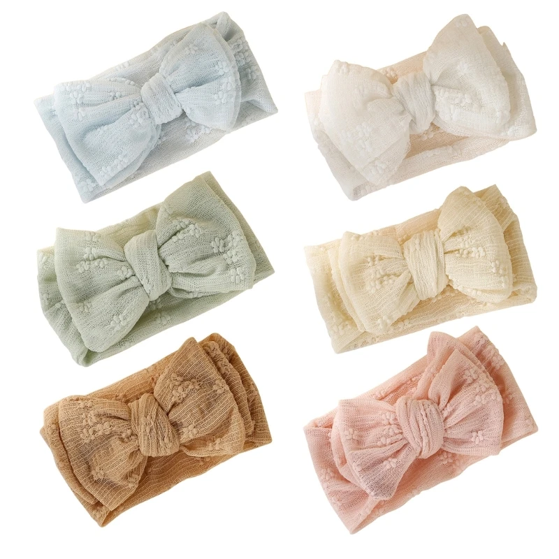 F62D Baby Girls Headband Newborn Hair Bands Bow Hair Ribbon Fashion Headdress Toddlers Photography Props Hair Accessories