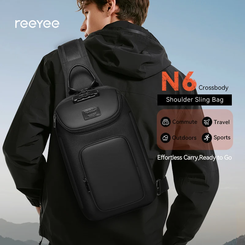 ReeYee N6 6L Sling Chest Bag, Combination Lock Security Crossbody Pack, Unique Design with Smart Organization Compartments 1