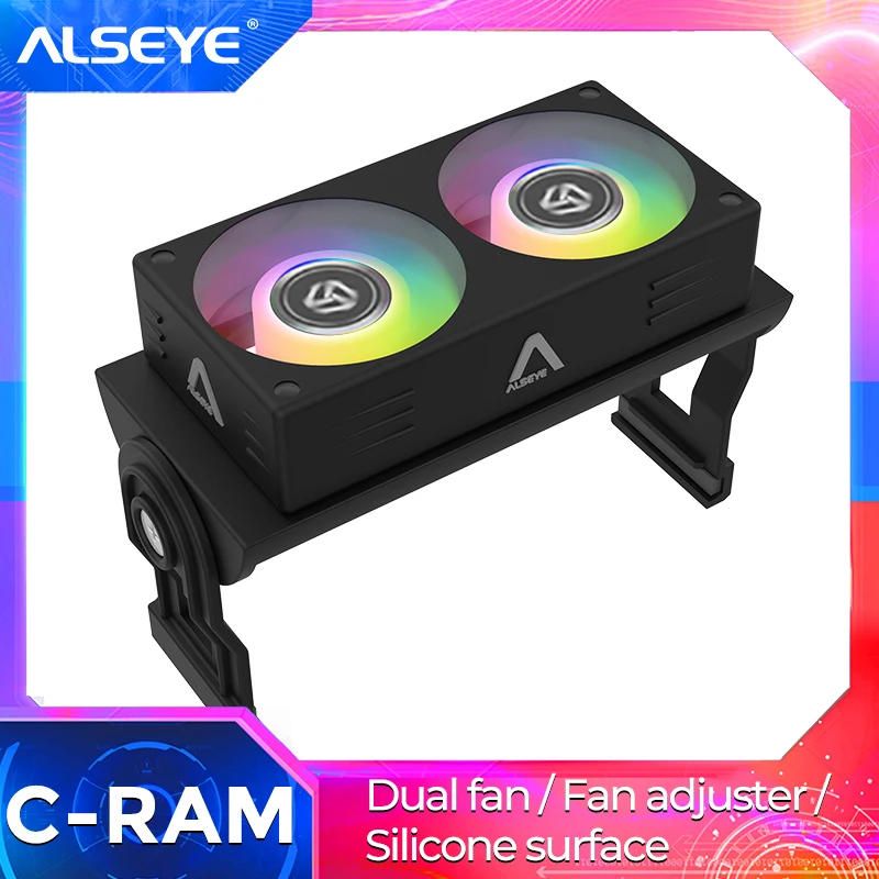 Alseye-ram Ventilador de Refrigeração Pwm Ram Refrigerador de Memória Ventilador Duplo 60 mm 12002000rpm Radiador para Ddr Ddr2 Ddr3 Ddr4 Ddr5 12v