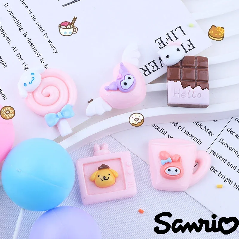 

10Pcs New Kawaii Sanrio Kuromi DIY Resin Accessories My Melody Anime Phone Case Water Bottle Hair Clip Handmade Decorative Patch