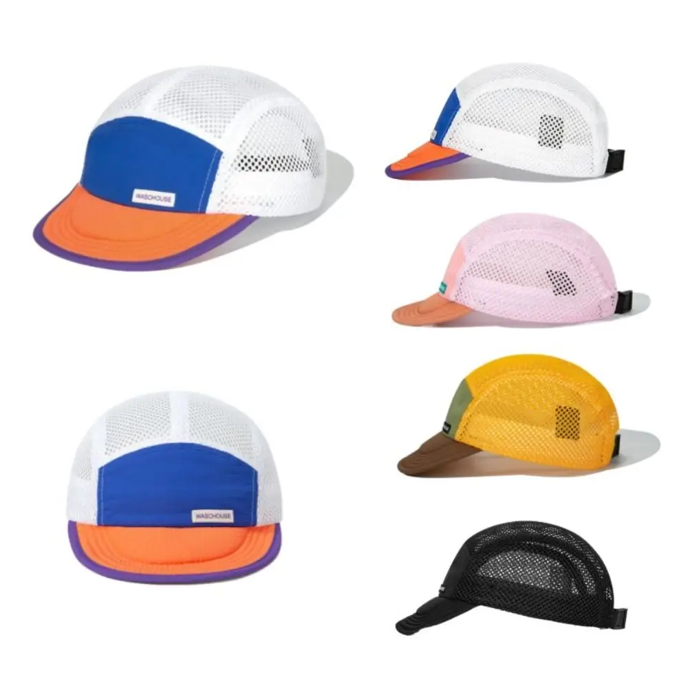 

Flat-brimmed Baseball Caps Portable Quick-drying 5-panel Sunscreen Hat Thin Mesh Snapback Caps Cycling