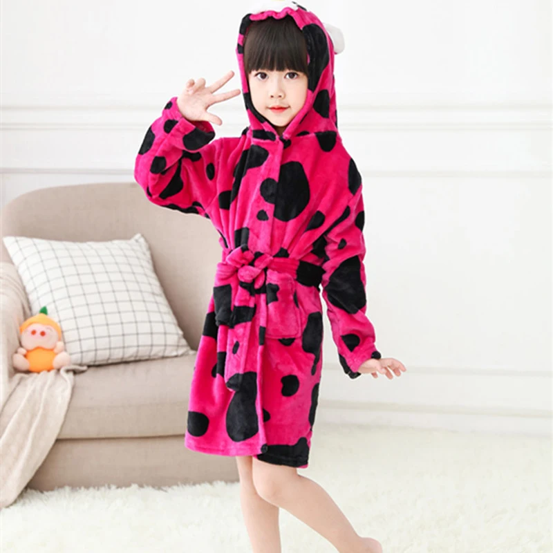 Kids Flannel Bathrobe Pajamas child bathrobe flannel pajamas