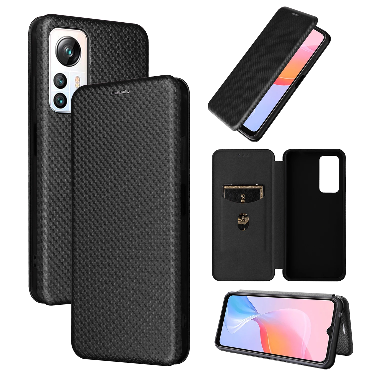 

Кожаный чехол-книжка из углеродного волокна для Blackview A53 A55 A80 Pro A85 A52 OSCAL C20 A100 A90 A70 2021, чехол-бумажник с подставкой