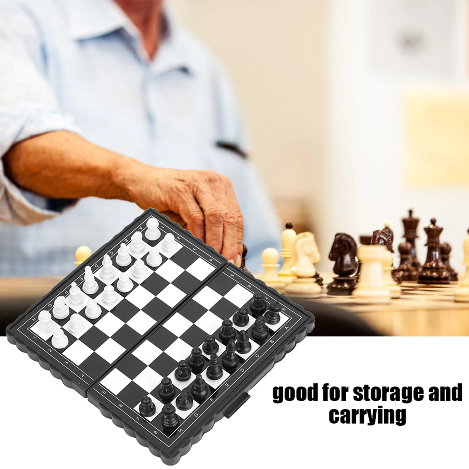 Magnetic Chess Set, Portable Plastic Folding Chessboard Magnetic Chess Set Game for Party Family Activities