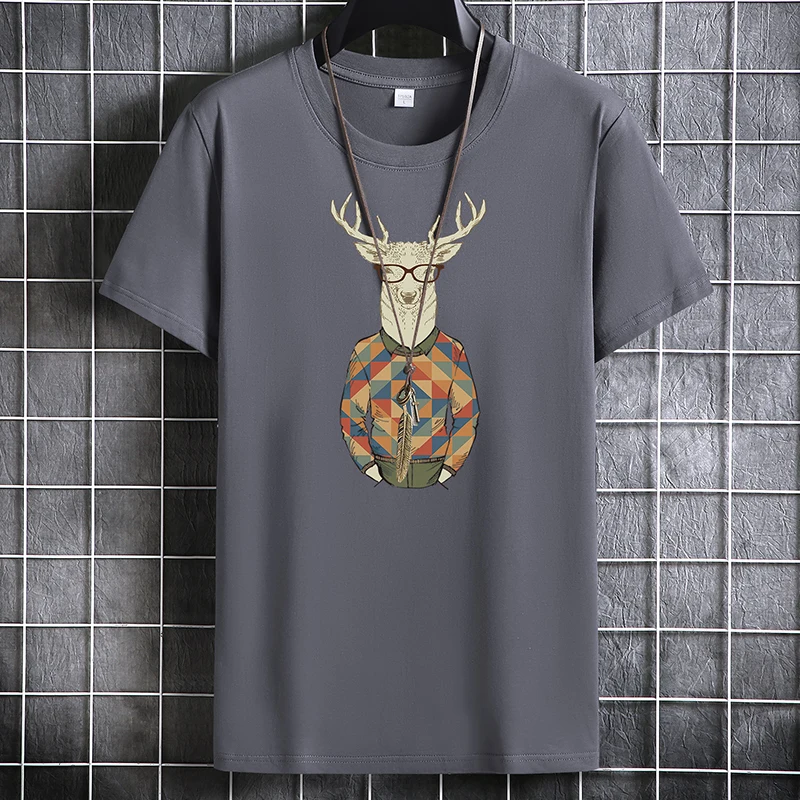

2022 New Men's T-shirt Male Fashion Clothes Men's Summer Cotton T-shirt O-Neck Male Handsome Clothing