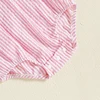 Listenwind Baby Girl Easter Romper Short Puff Sleeve Stripes Print Smocked Bodysuit Sisters Matching Romper Dress Outfit 6