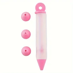 Silicone Embossing Pen Set for Cake & Dessert Decoration (Pink)