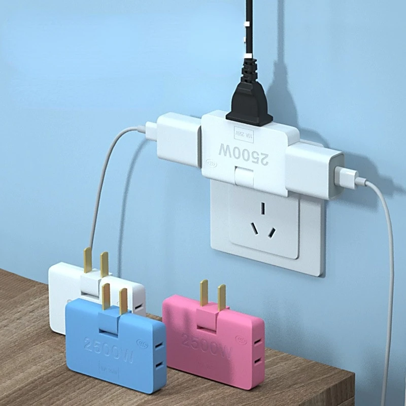 180 Degree Rotary Plug One In Three Power Extender TV Cabinet Wall Ultra Thin Wireless Socket Adapter |