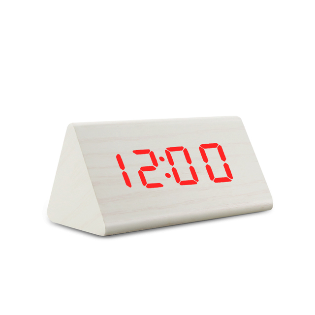 Clock LED Wooden Alarm Clock Table Sound Control Electronic Clocks Desktop USB/AAA Powered Desperadoes Home Table Decor