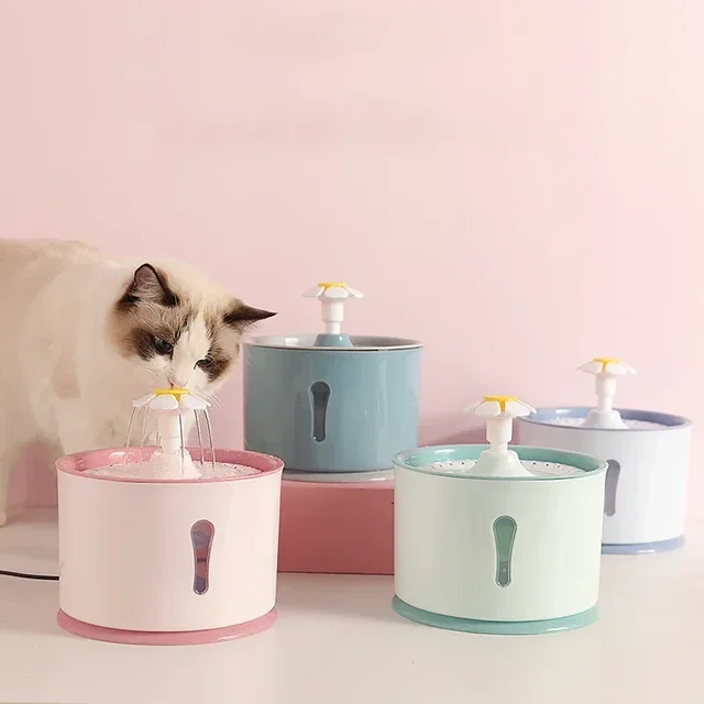 Cat Automatic Water Fountain Built-in Activated Carbon 2.4L Water Dispenser Silent Drinking USB Charge Electric Pet Feeder Bowl 2
