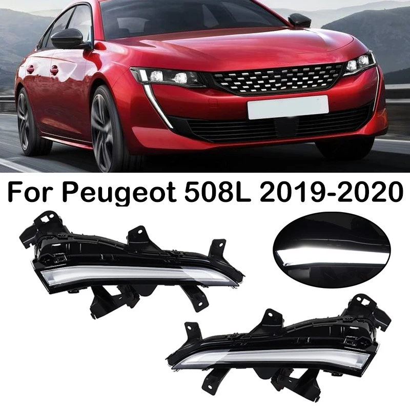 For Peugeot 508L 2019 2020 LED Front Daytime Running Light DRL