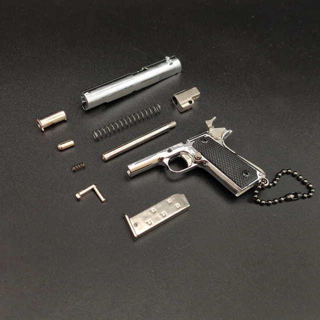 Mini portachiavi Gun Fidget Toy BERETTA 92F Bright Silver M1911 All Metal  Gun portachiavi pistola portatile Shell Ejection smontare - AliExpress