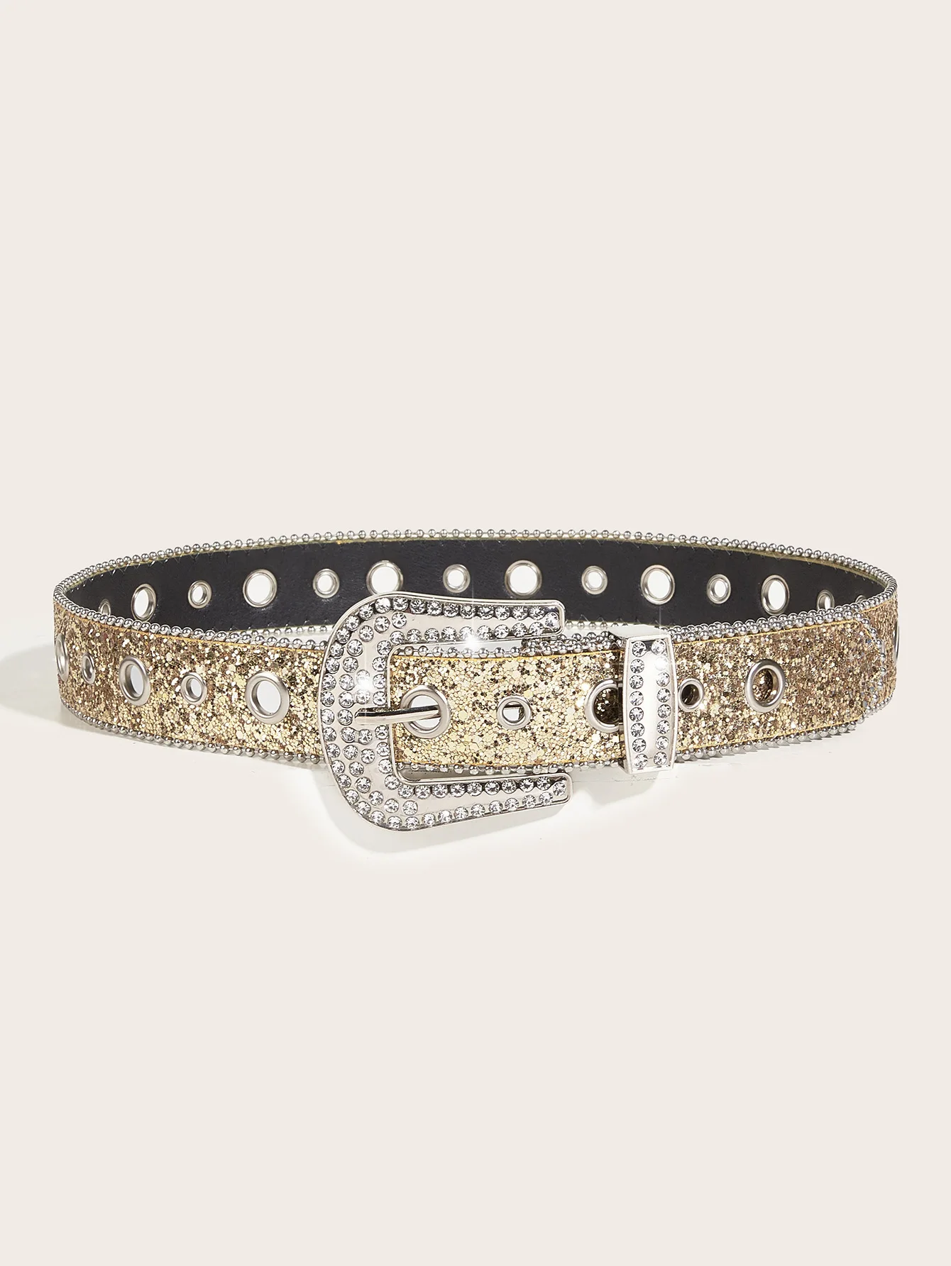 Rhinestone Western Cowgirl Belt - Y2K Sparkling PU Leather Accessory for Women